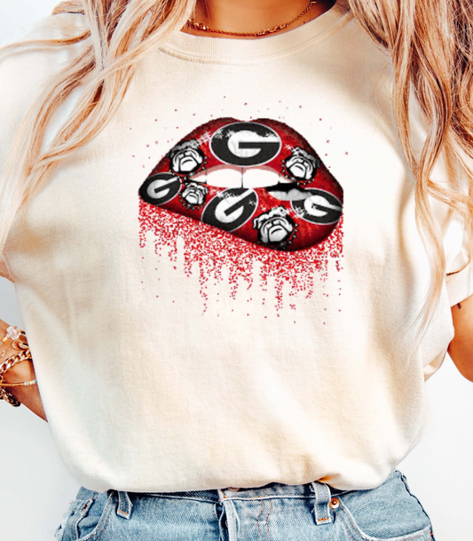 Georgia Bulldogs Glitter Kiss Unisex Softstyle T-Shirt