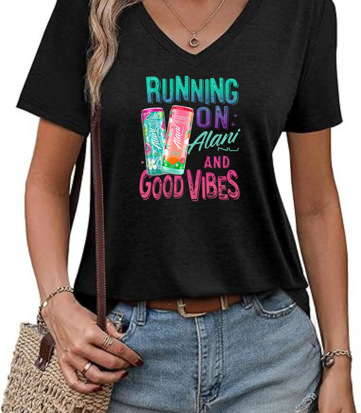 Running on Alani and a Prayer  V-Neck T-Shirt