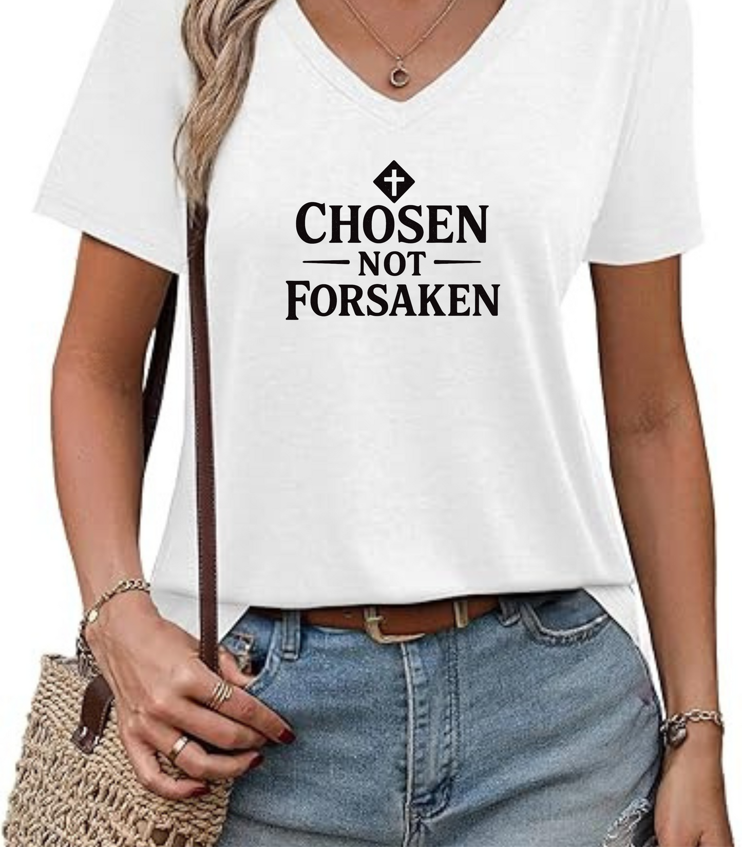 Chosen Not Forsaken V-Neck T-Shirt