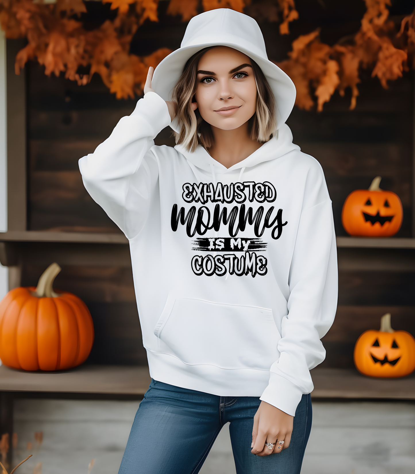 Exhausted Mommy  is my costume Hoodie
