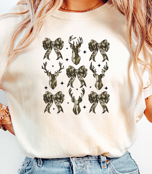 Camo Deer and Bows T-Shirt