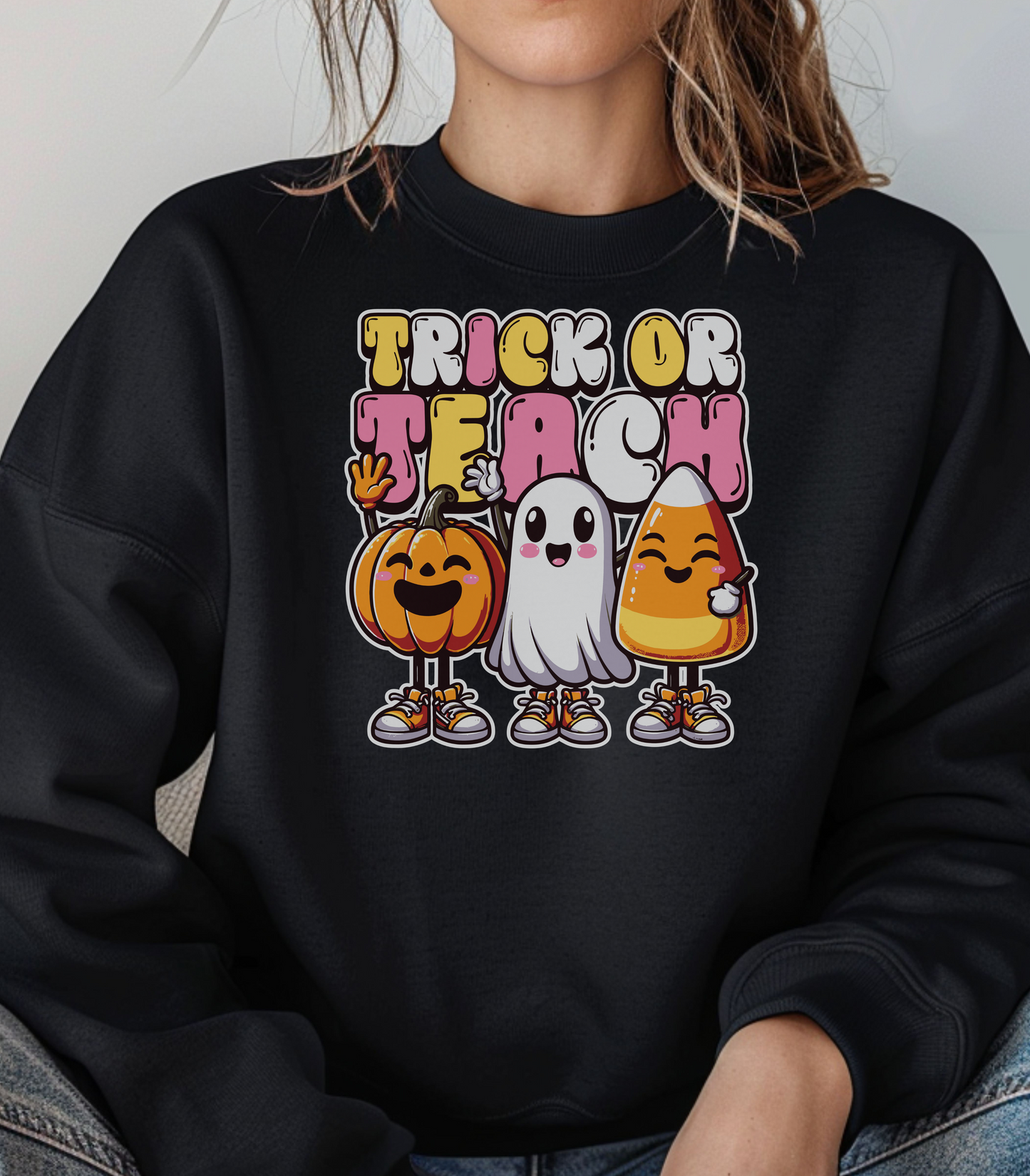 Halloween Trick or Teach Crewneck Sweatshirt