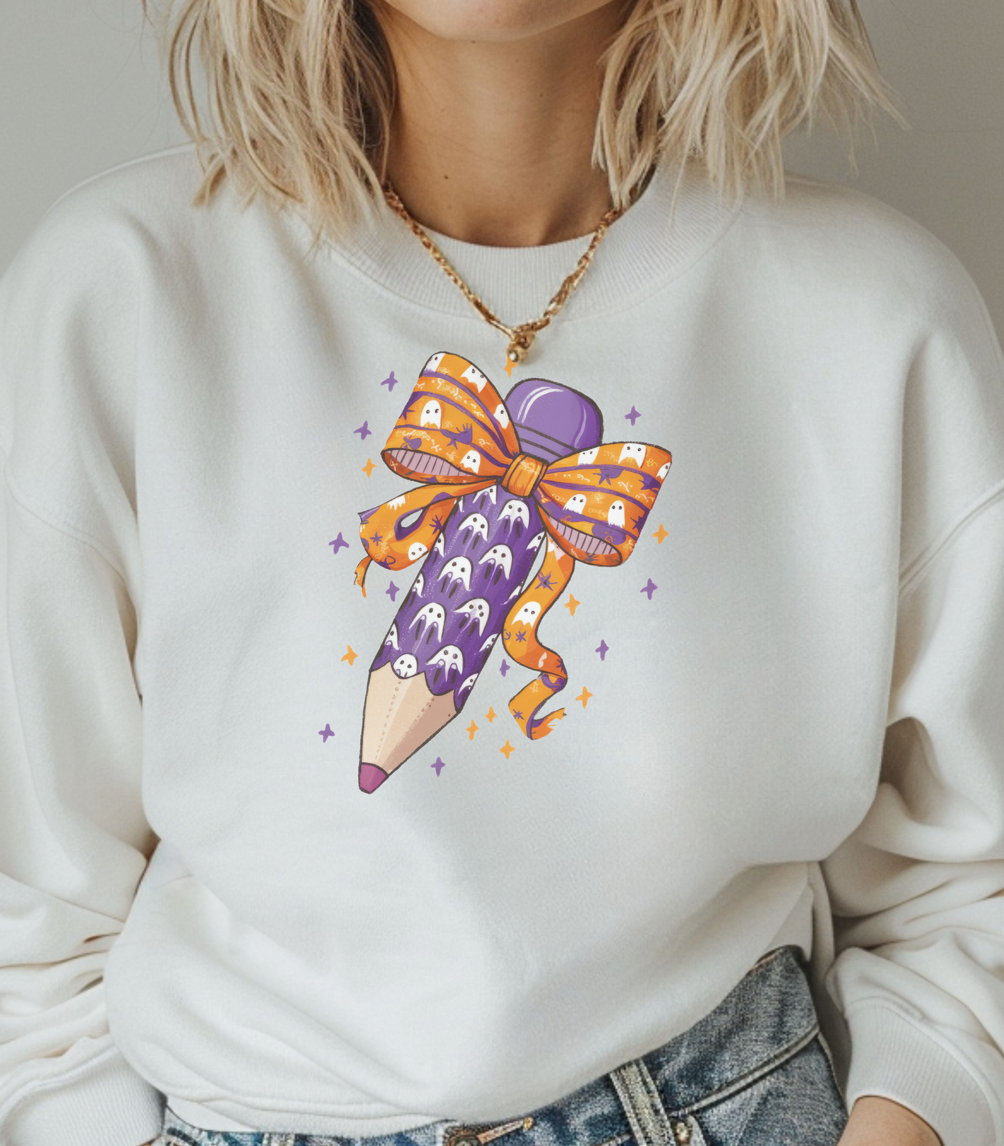 Halloween Pencil Crewneck Sweatshirt