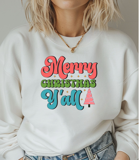 "Merry Christmas Y'all" Festive Holiday Crewneck