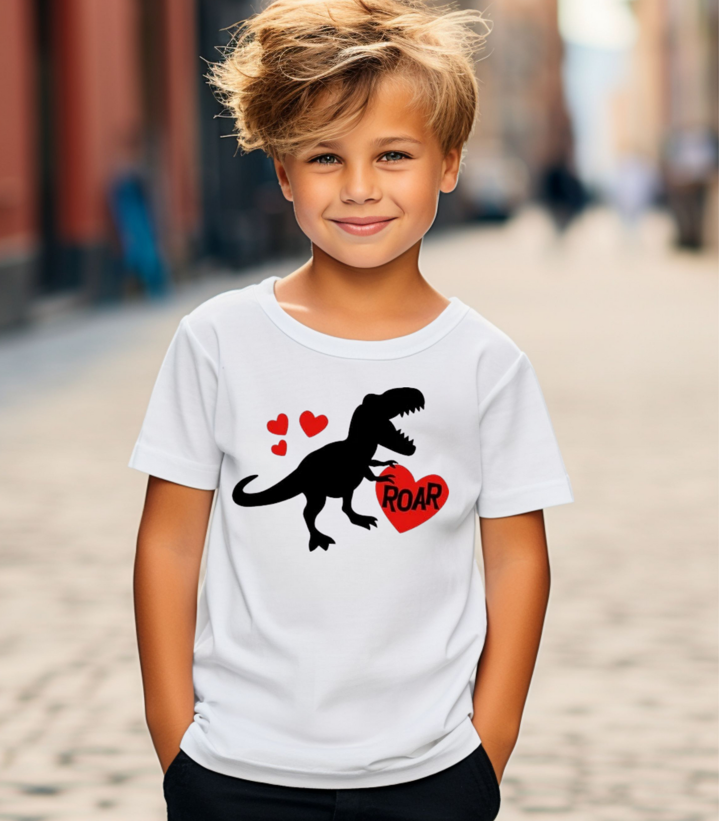 Kids Dino 'Roar' Heart T-Shirt