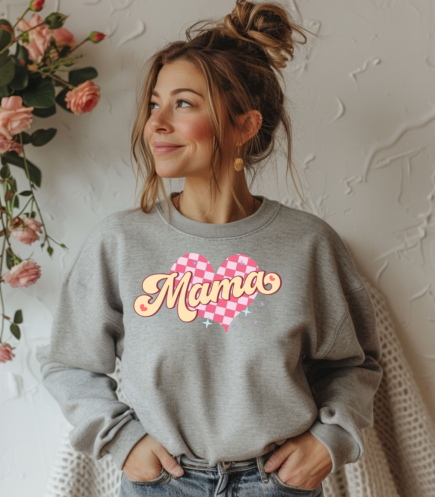 Mama Heart Crewneck Sweatshirt