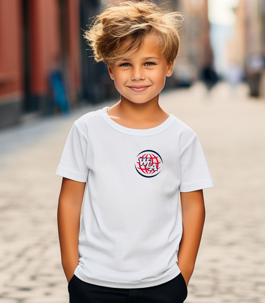 Kids T‑Shirt with Red Wavy Globe WLA Logo