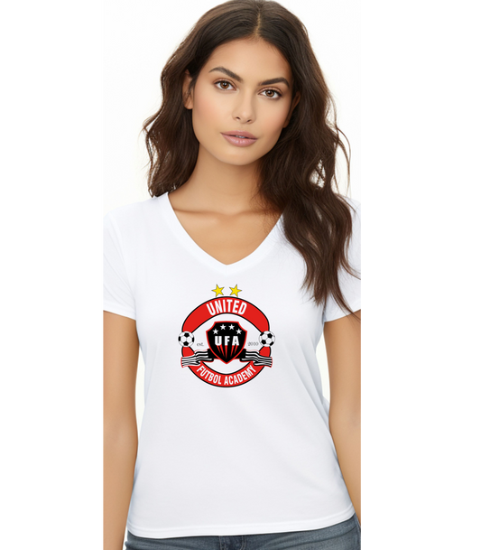 United Futbol Academy Ladies' V-Neck T-Shirt