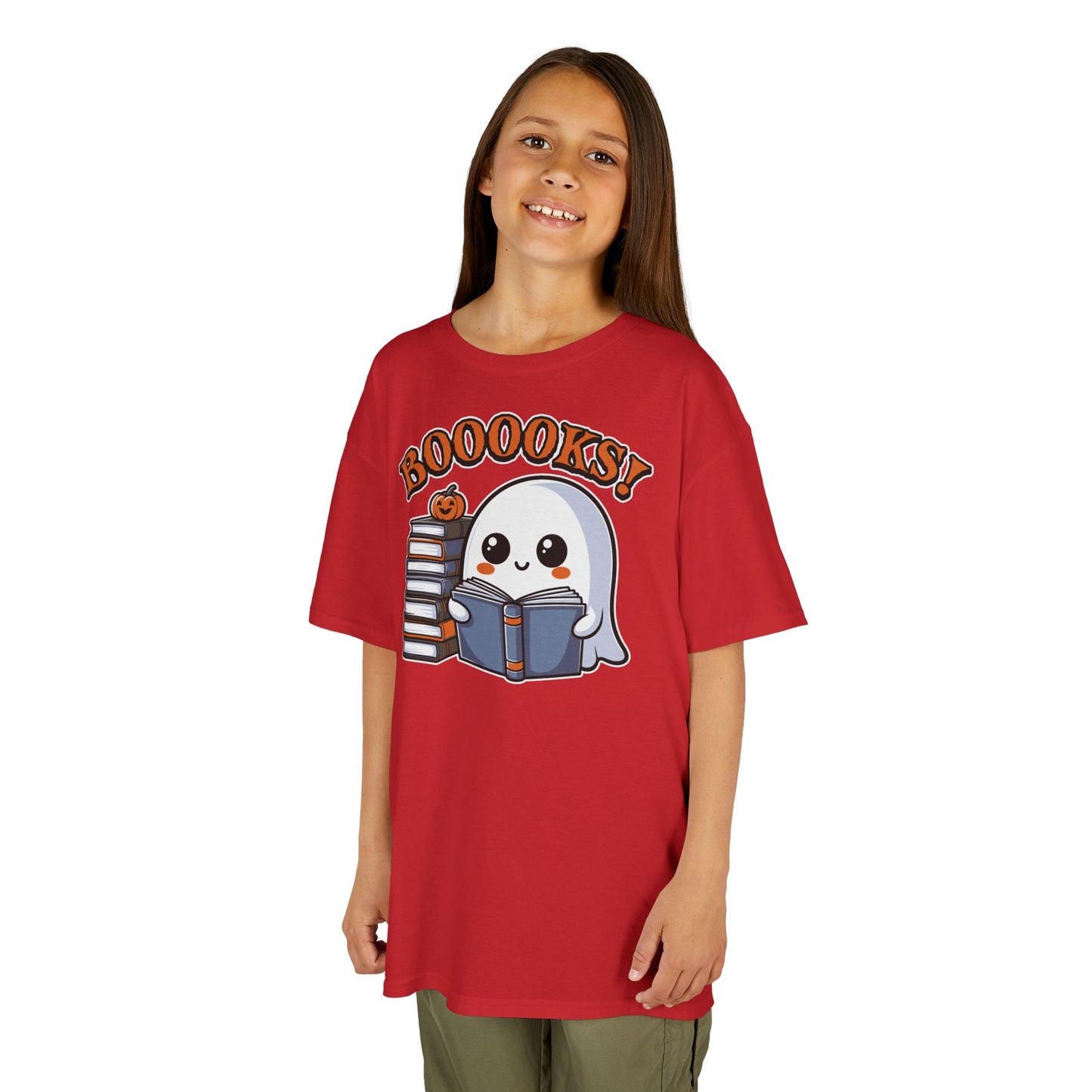 Ghostly Reading Kids Tee with Booooks! Design