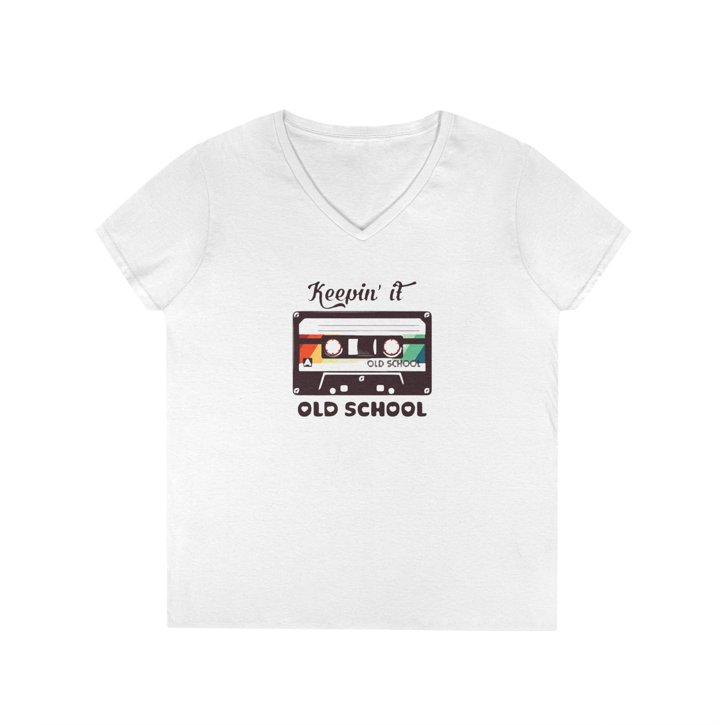Retro 'Keepin it Oldschool' V-Neck T-Shirt