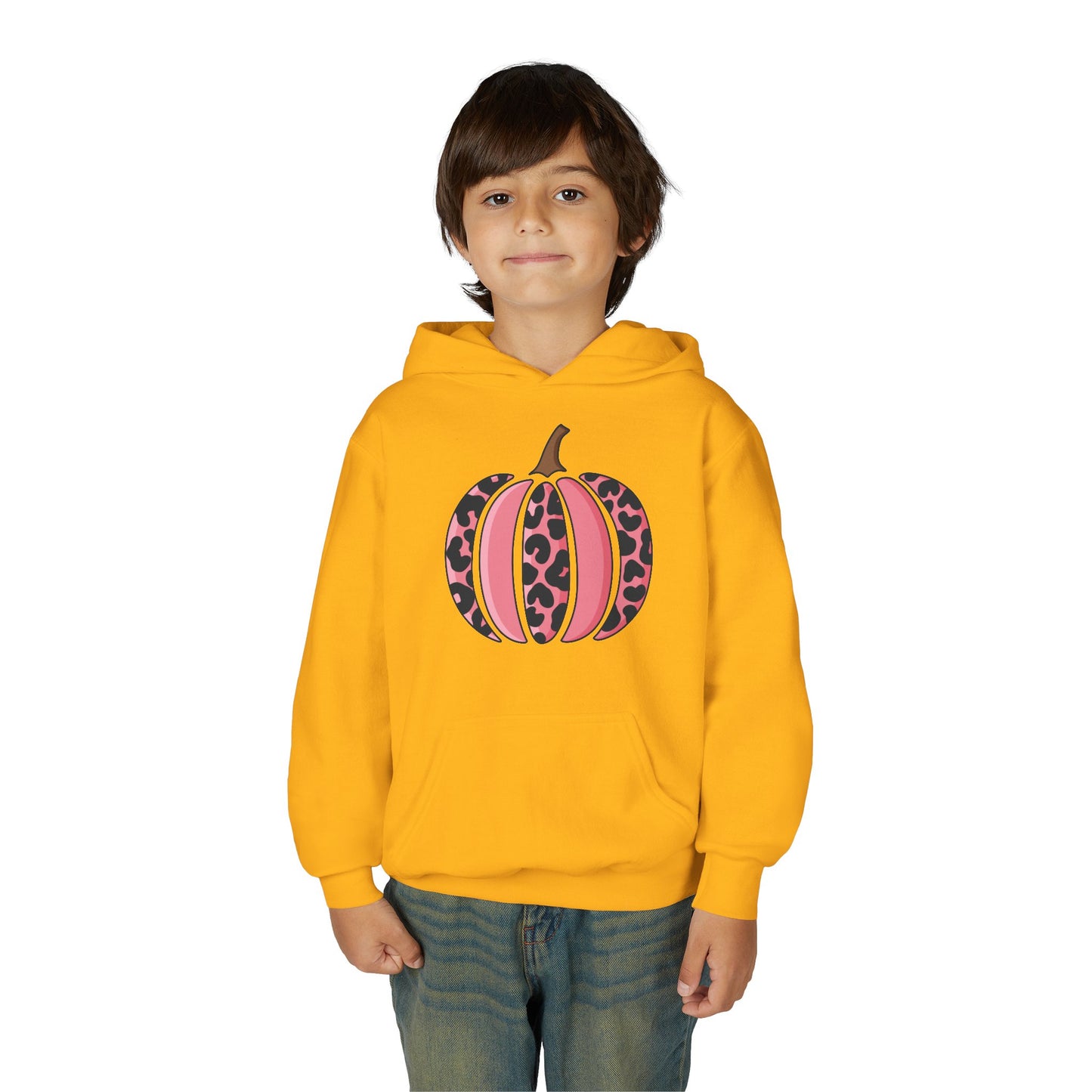 Pink Leopard Pumpkin Hoodie for Youth