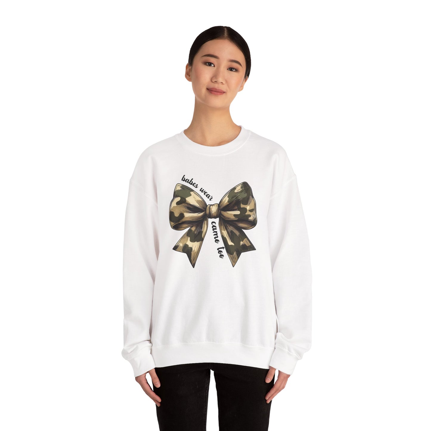 Babes Wear Camo Too Crewneck Sweatshirt