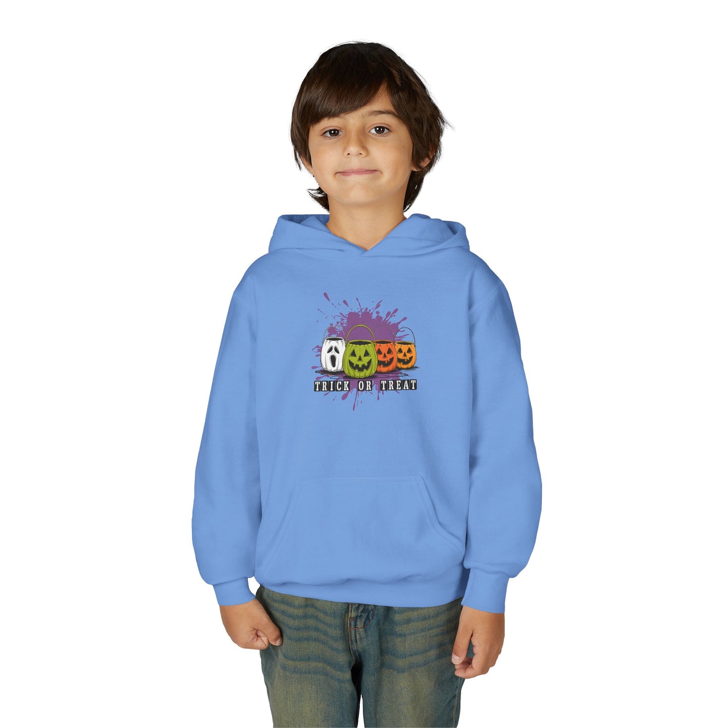 Halloween Pumpkin Trick or Treat Youth Hoodie