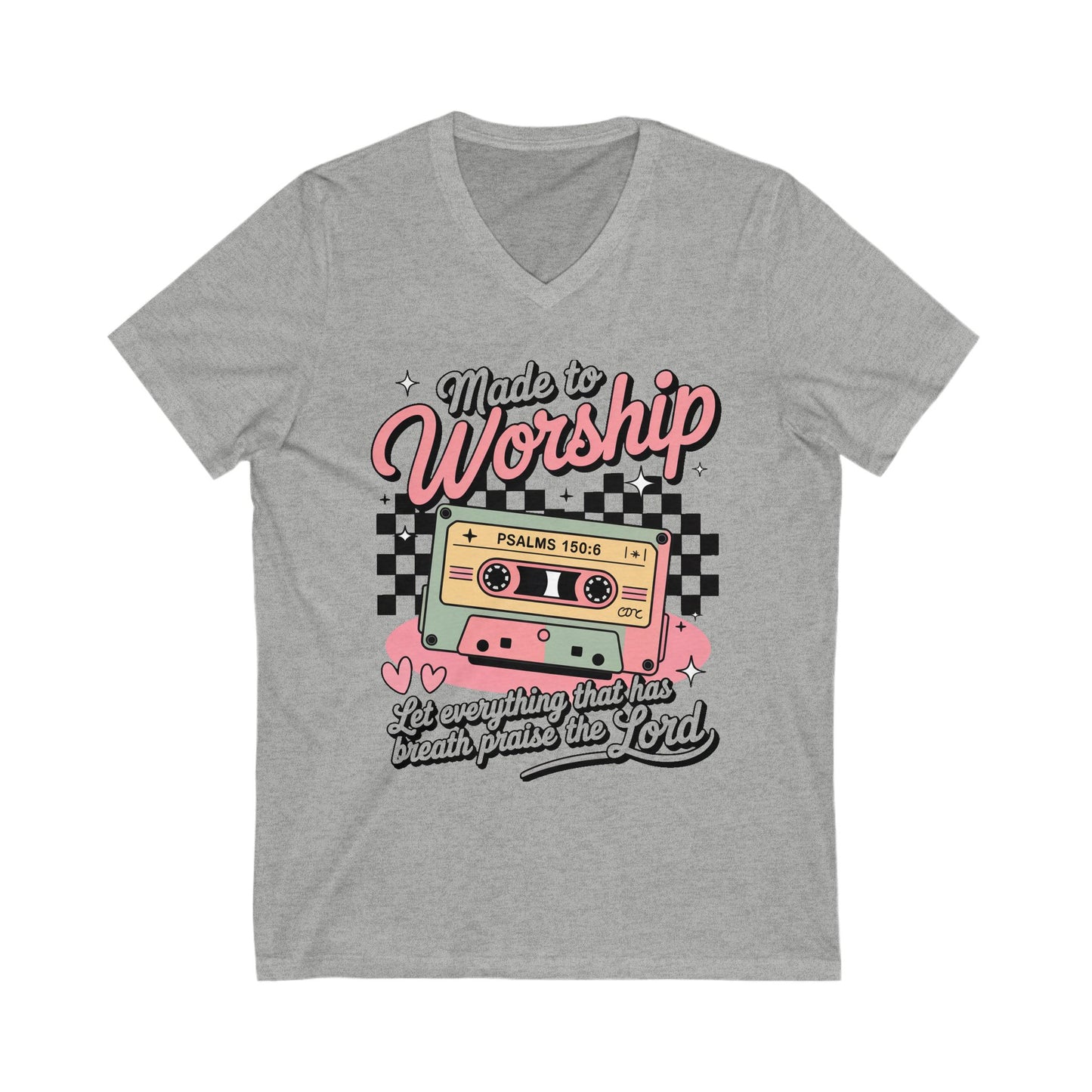 Retro Made to Worship V-Neck Tee
