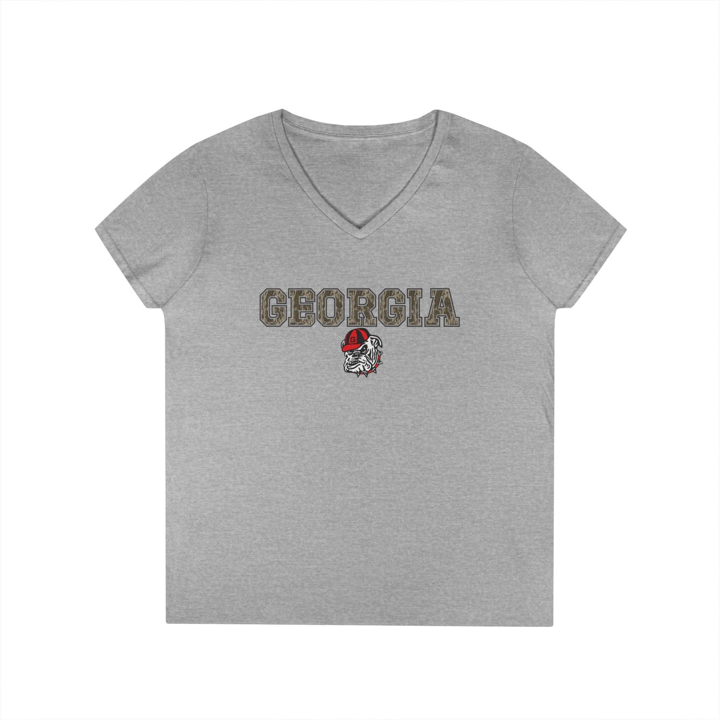 Camo Georgia Dog V-Neck T-Shirt