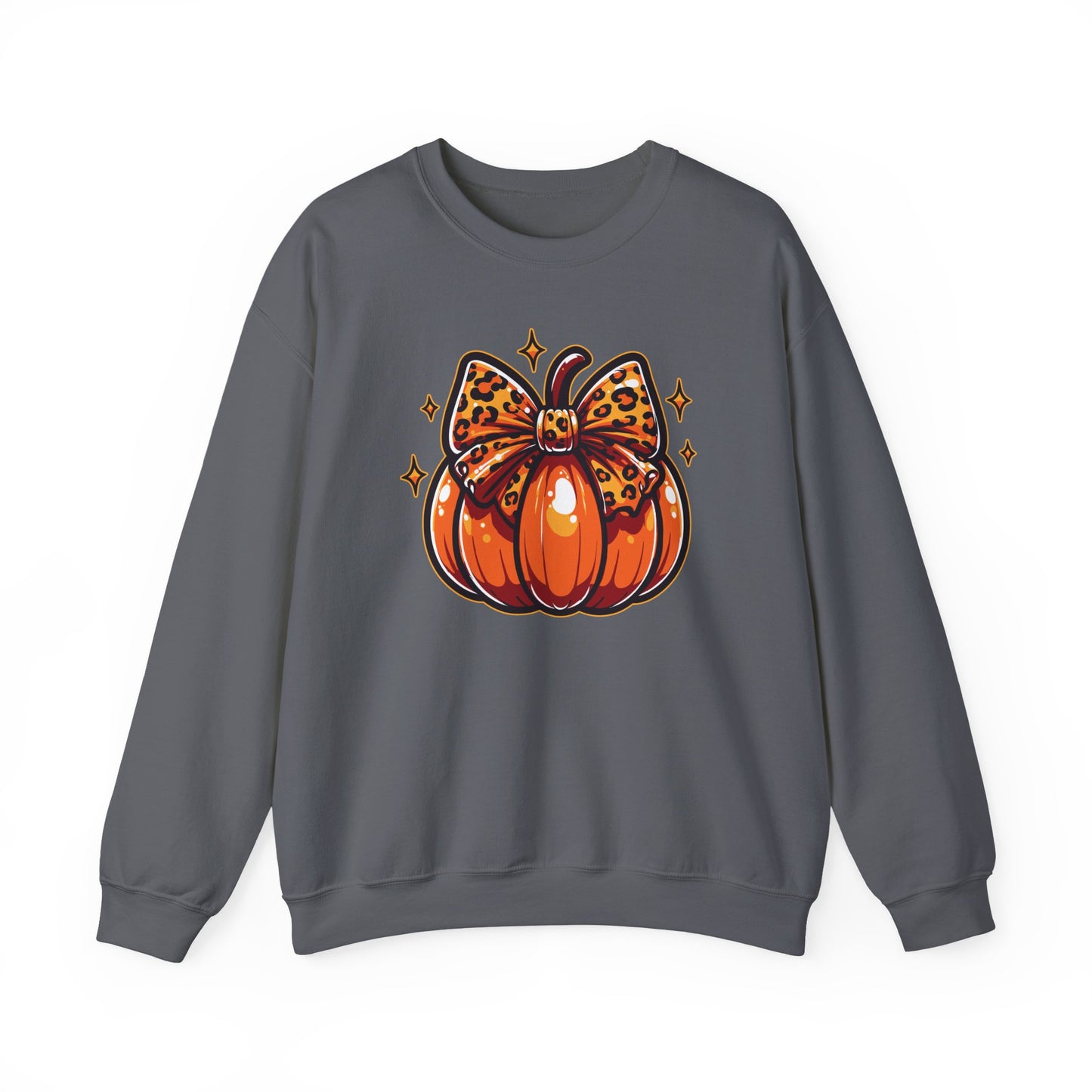 Leopard Pumpkin Bow Sweatshirt
