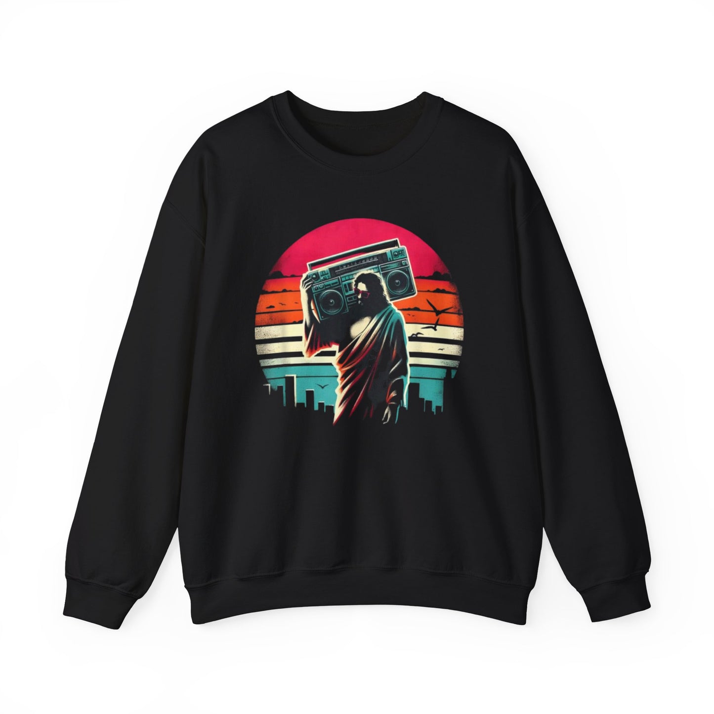 Retro Jesus Vibe Graphic Crewneck Sweatshirt