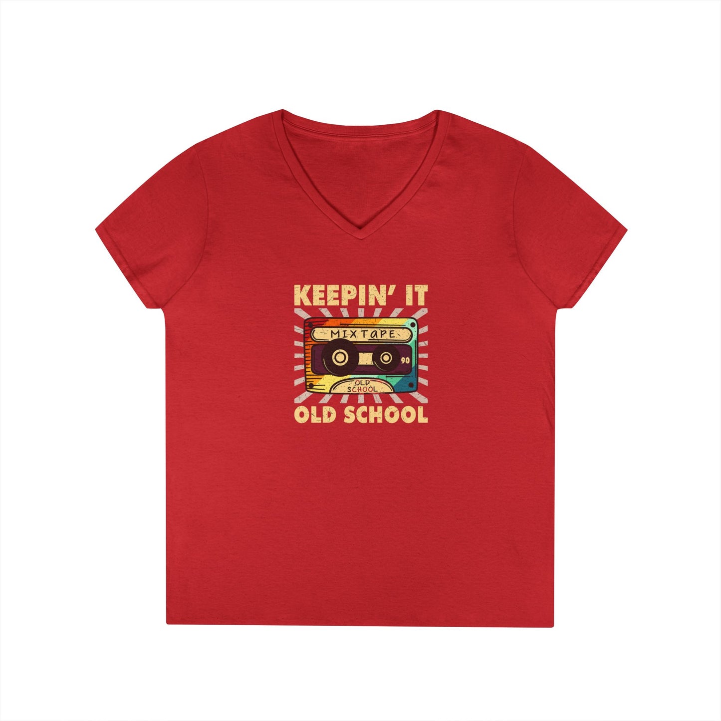 Retro Cassette Tape Ladies' V-Neck T-Shirt