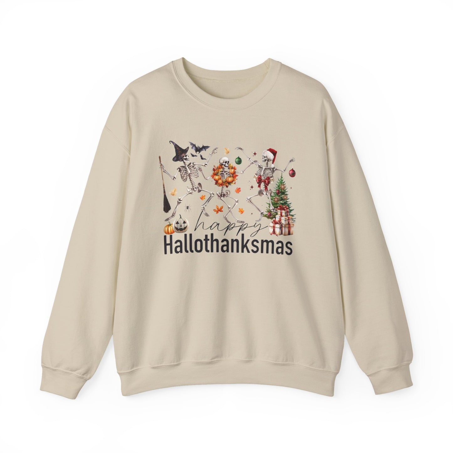 Happy Hallothanksmas Skeleton Sweatshirt