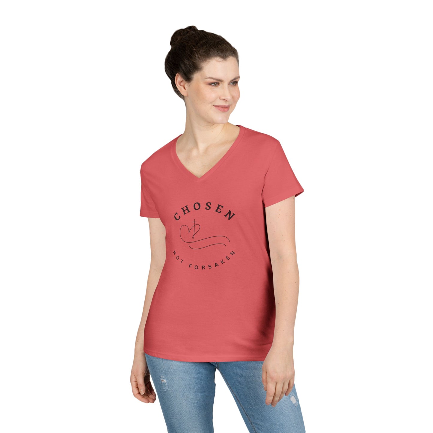 Chosen Not Forsaken Ladies' V-Neck T-Shirt