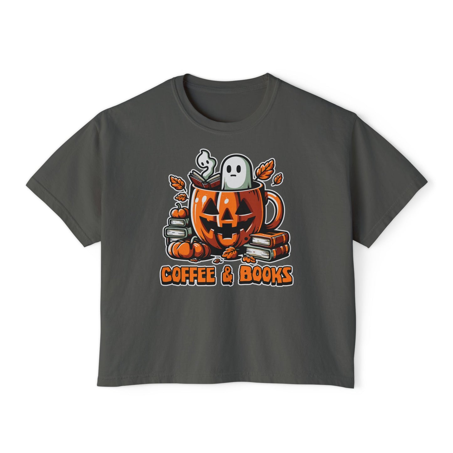 Halloween Coffee & Books Women's Boxy Tee