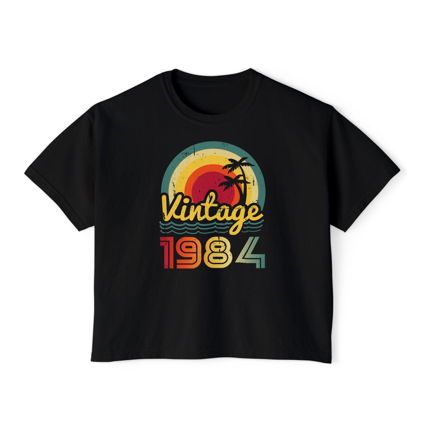 Customizable Vintage Birthyear Women's Boxy Tee