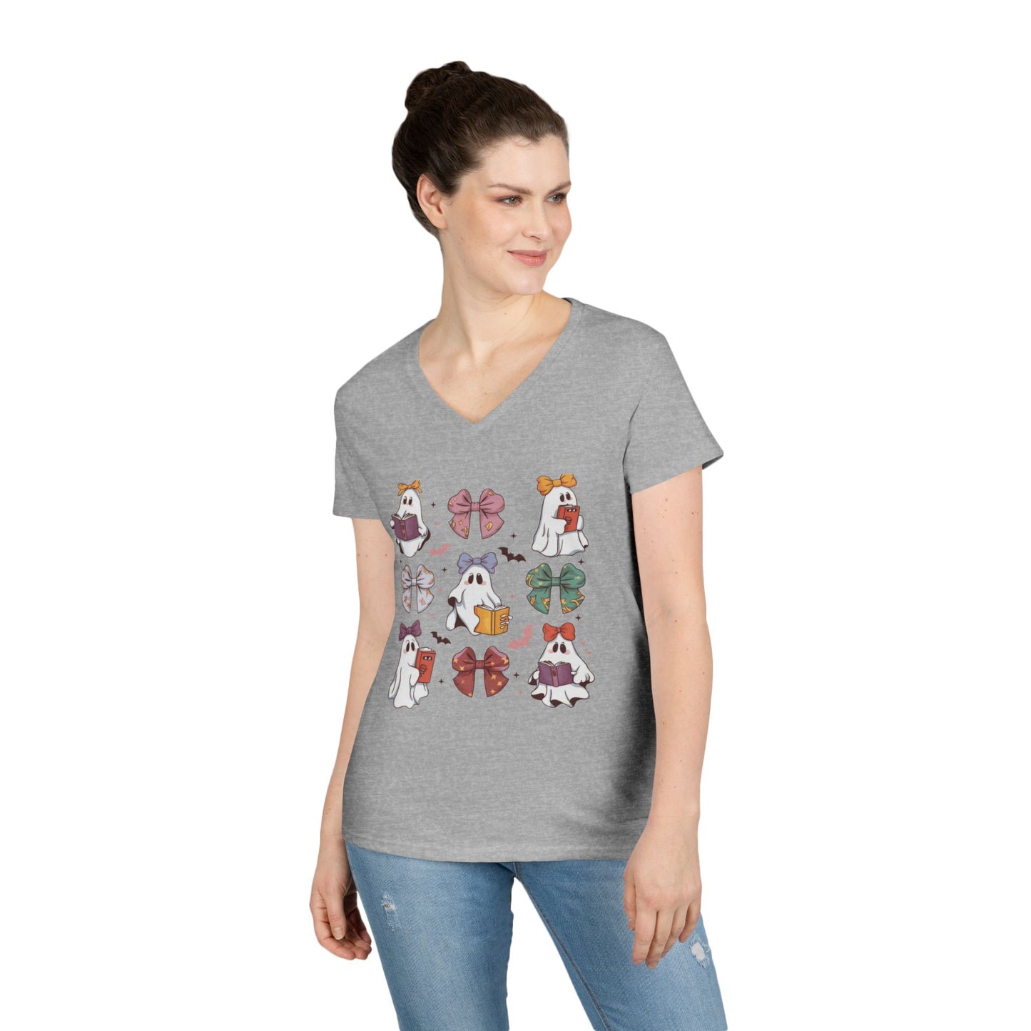 Ghosts & Books V-Neck T-Shirt