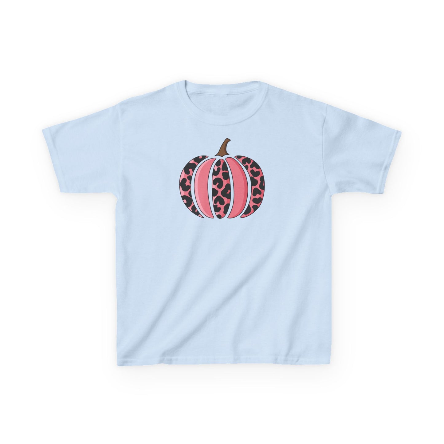 Pink Leopard Pumpkin Kids Tee