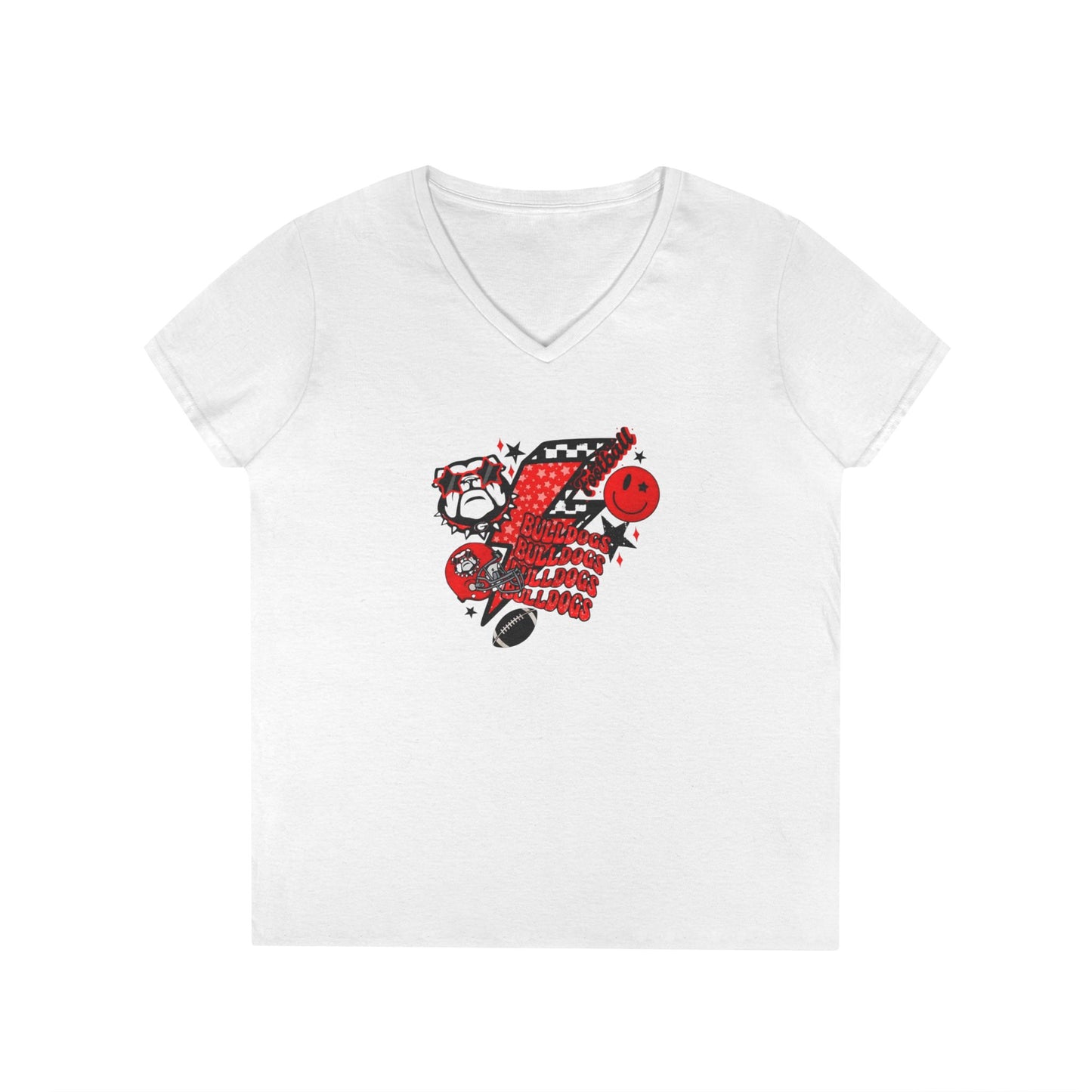 Fun Bulldog V-Neck T-Shirt