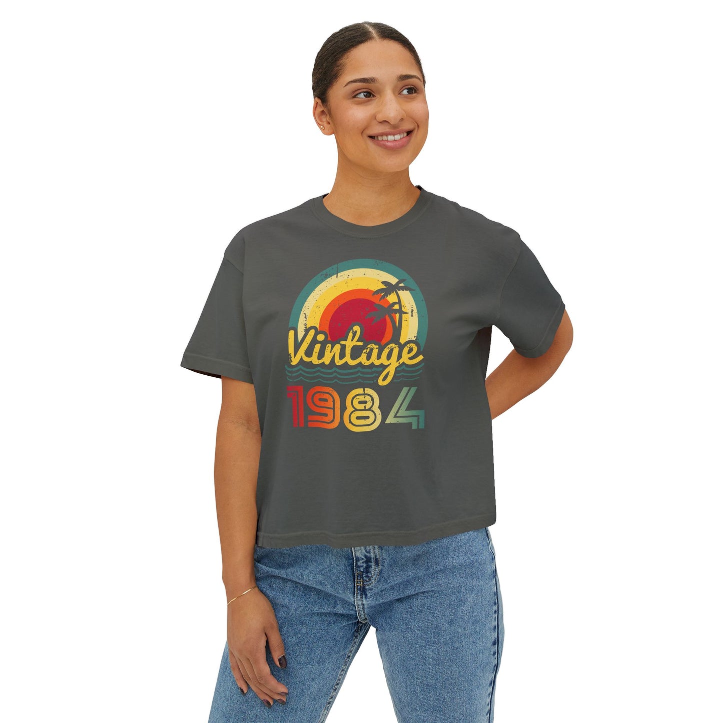 Customizable Vintage Birthyear Women's Boxy Tee