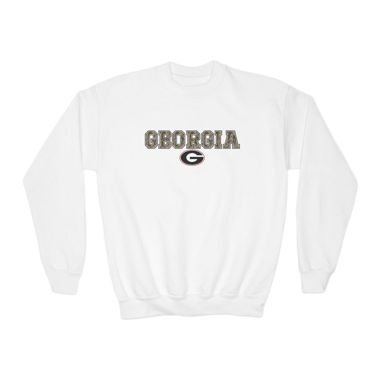 Camo Georgia G Youth Crewneck Sweatshirt