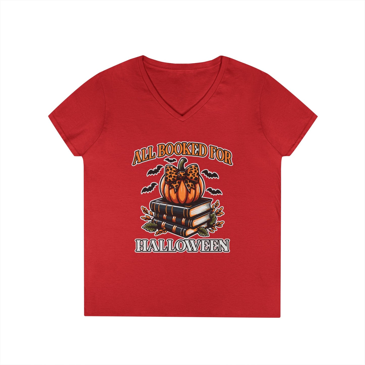 All Booked For Halloween V-Neck T-Shirt