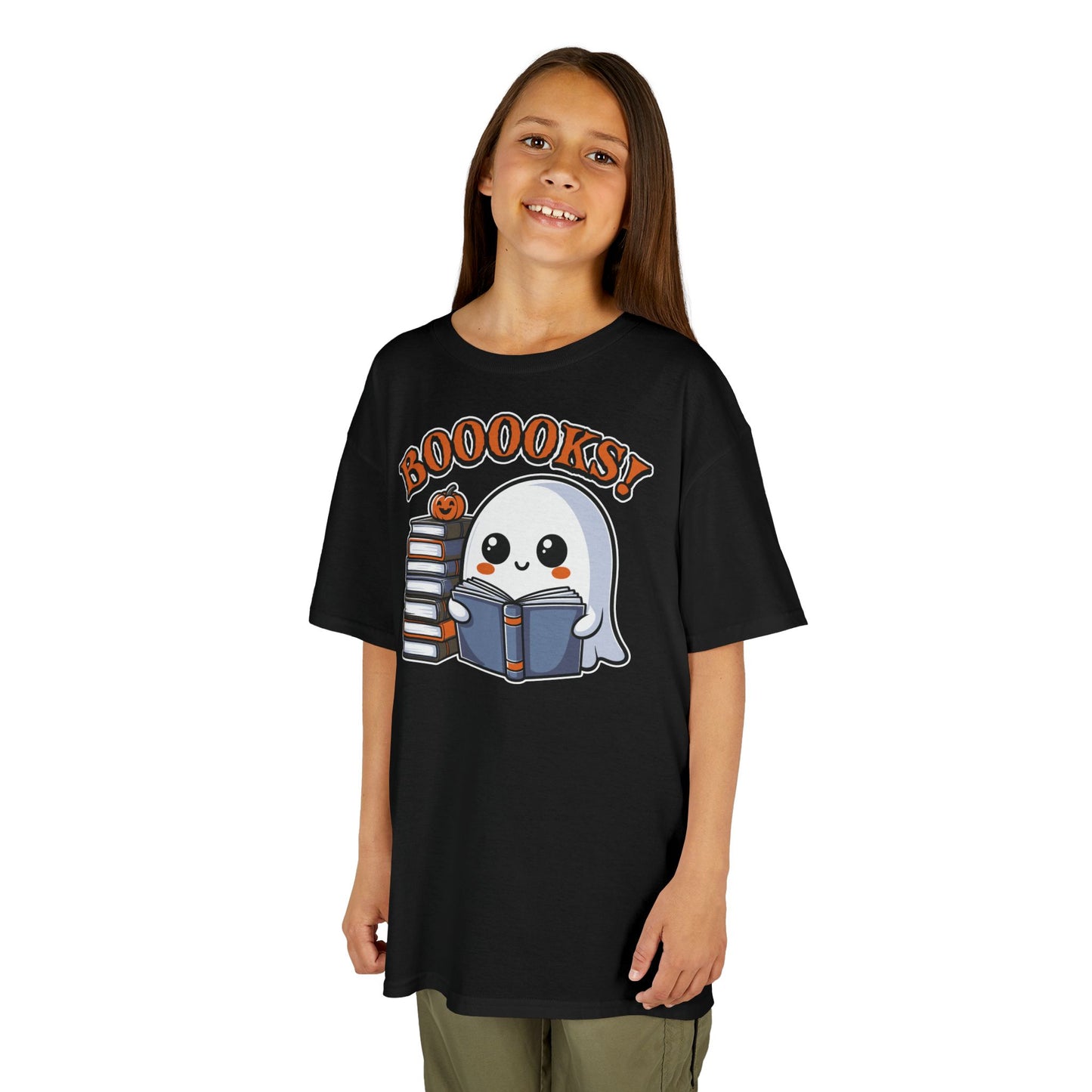 Ghostly Reading Kids Tee with Booooks! Design