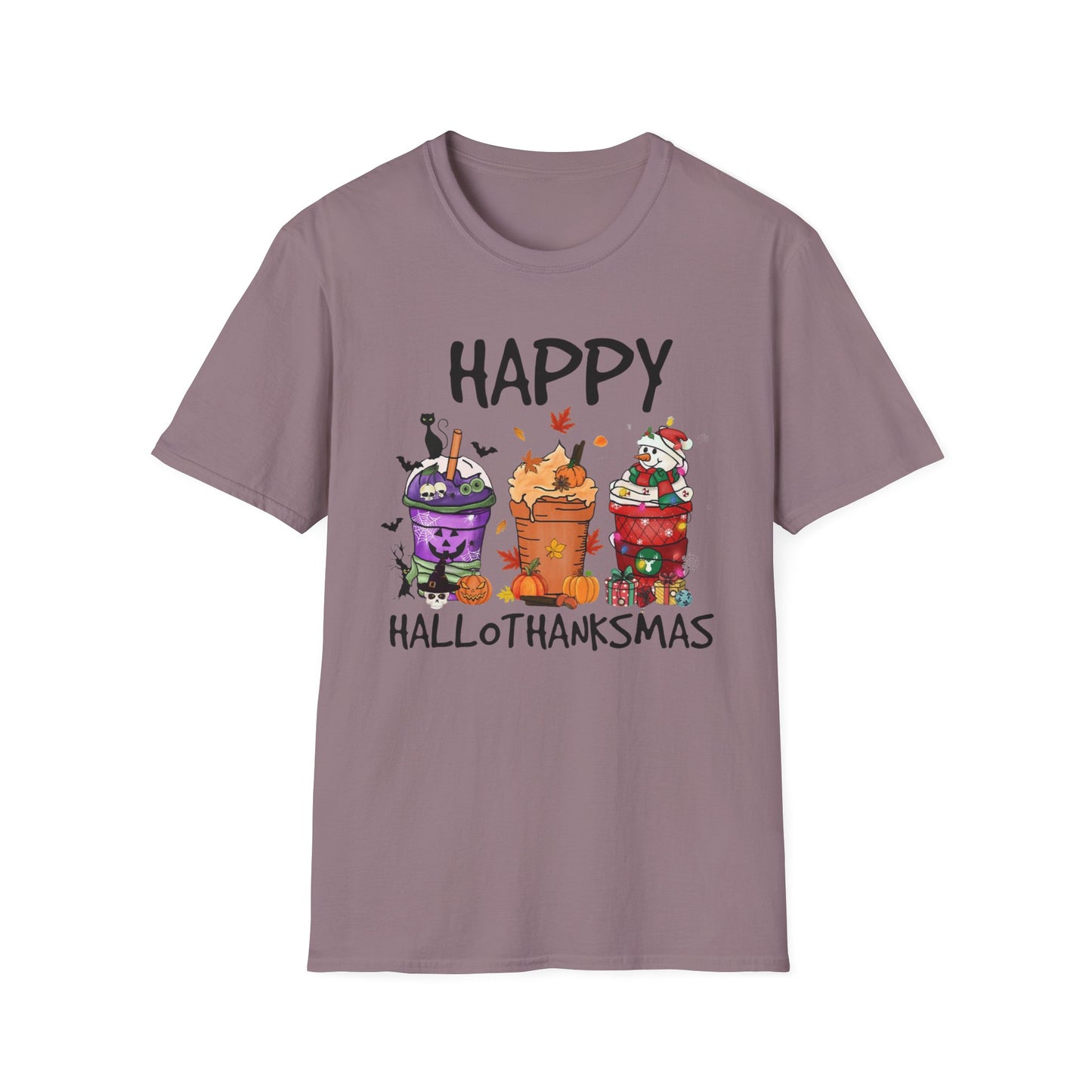 Happy Hallothanksmas Drinks Unisex Softstyle T-Shirt