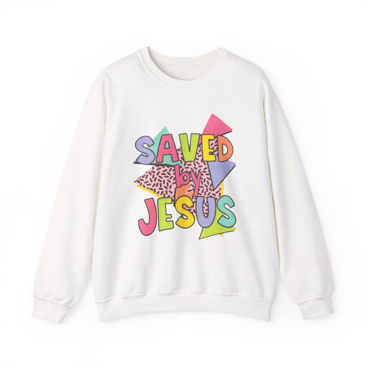 Retro Saved by Jesus Crewneck Sweatshirt
