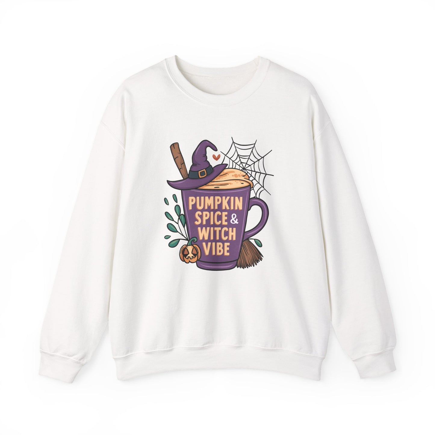 Pumpkin Spice & Witch Vibe Crewneck Sweatshirt