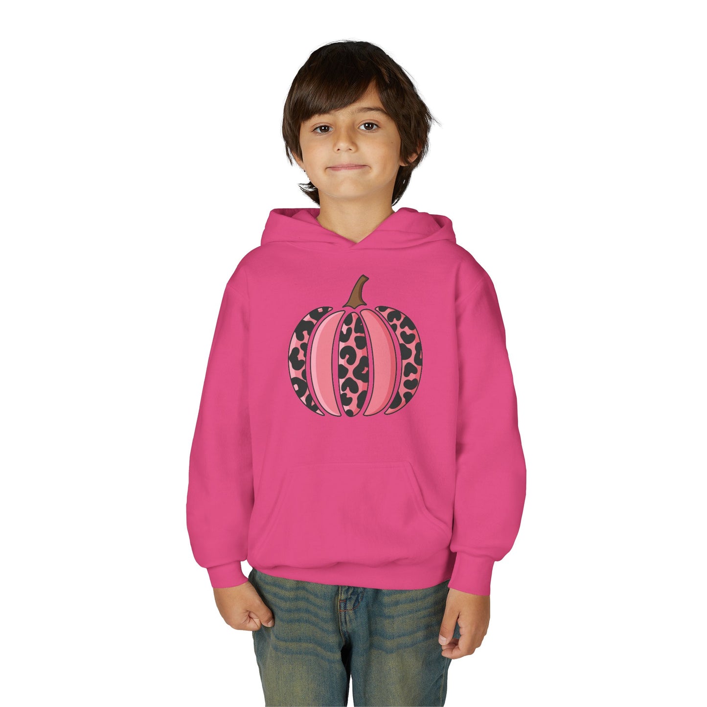 Pink Leopard Pumpkin Hoodie for Youth