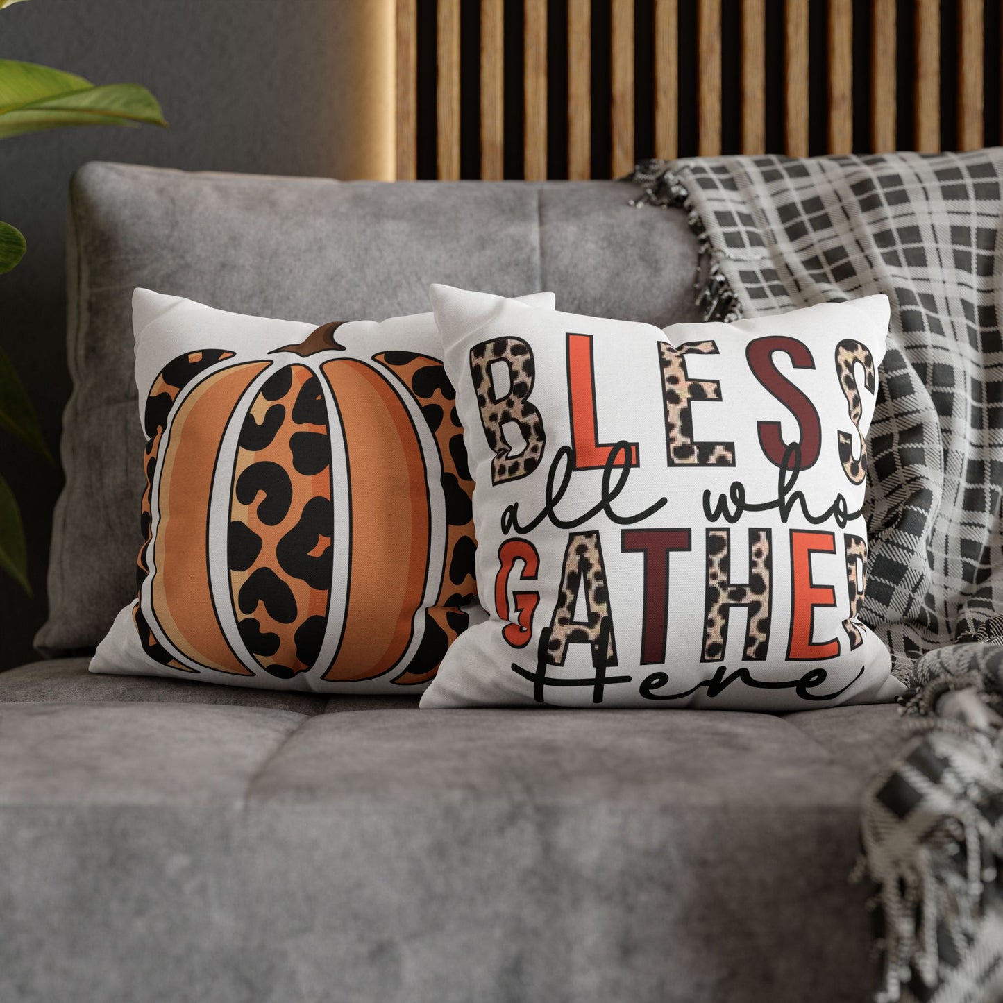 Double Sided Fall/ Thanksgiving Decorative Pillowcase