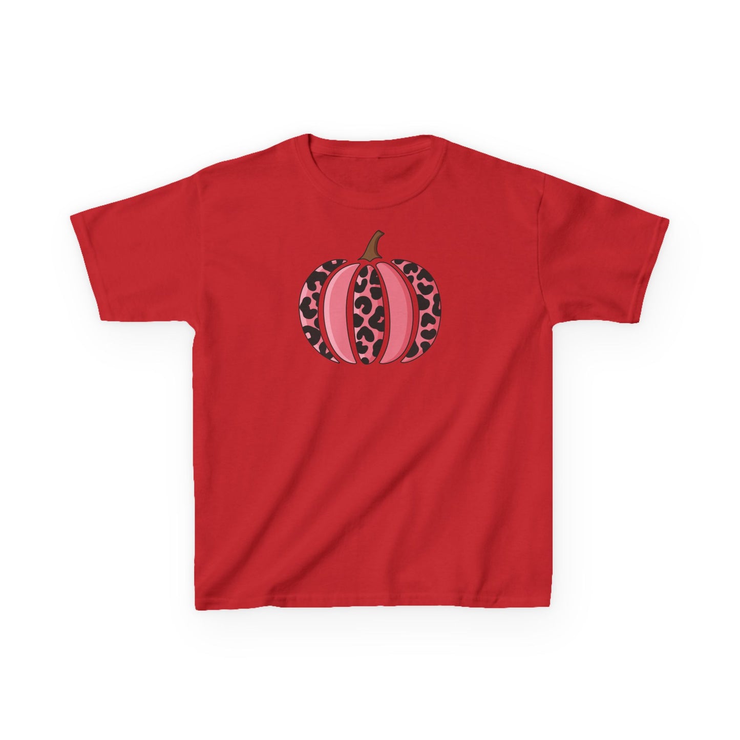 Pink Leopard Pumpkin Kids Tee