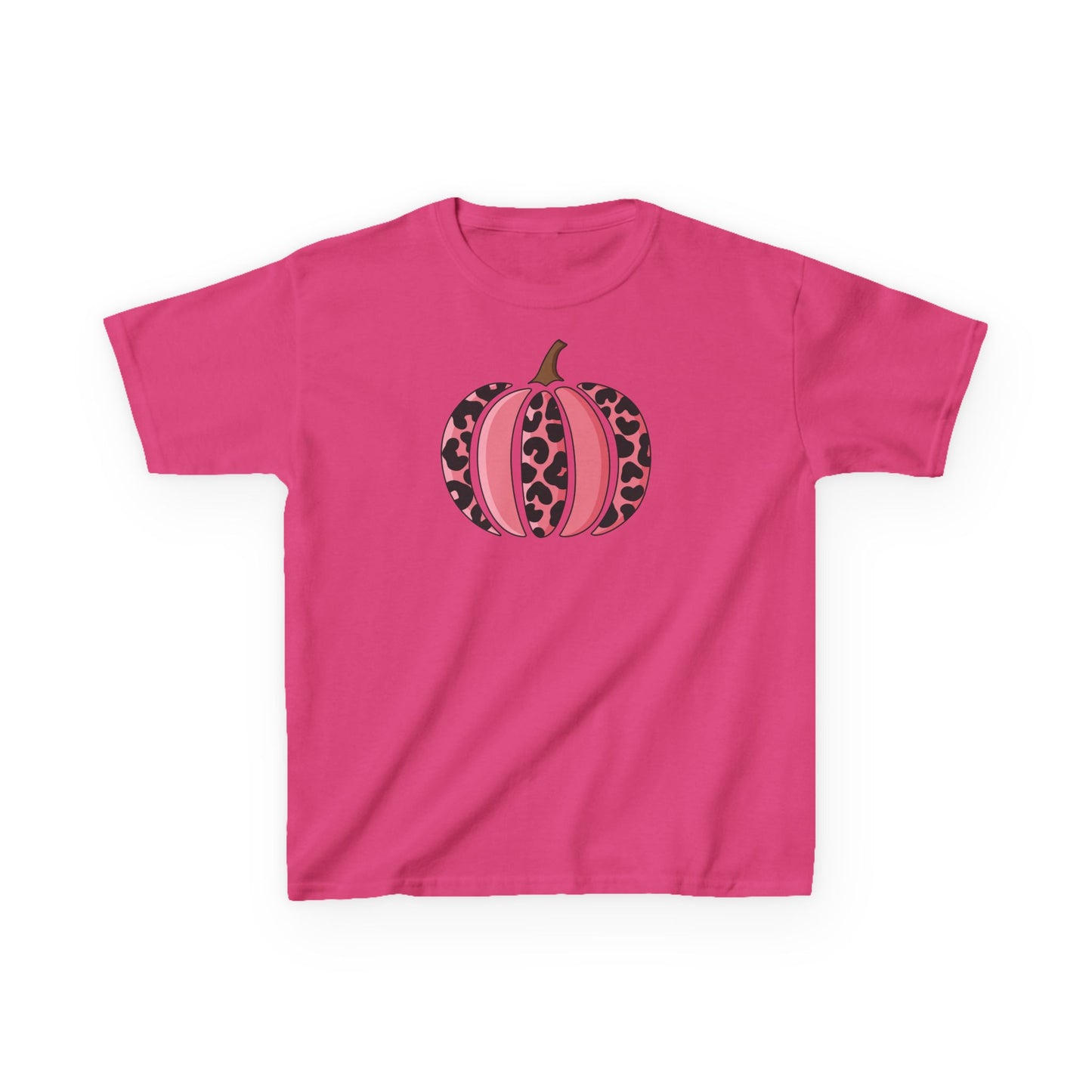 Pink Leopard Pumpkin Kids Tee