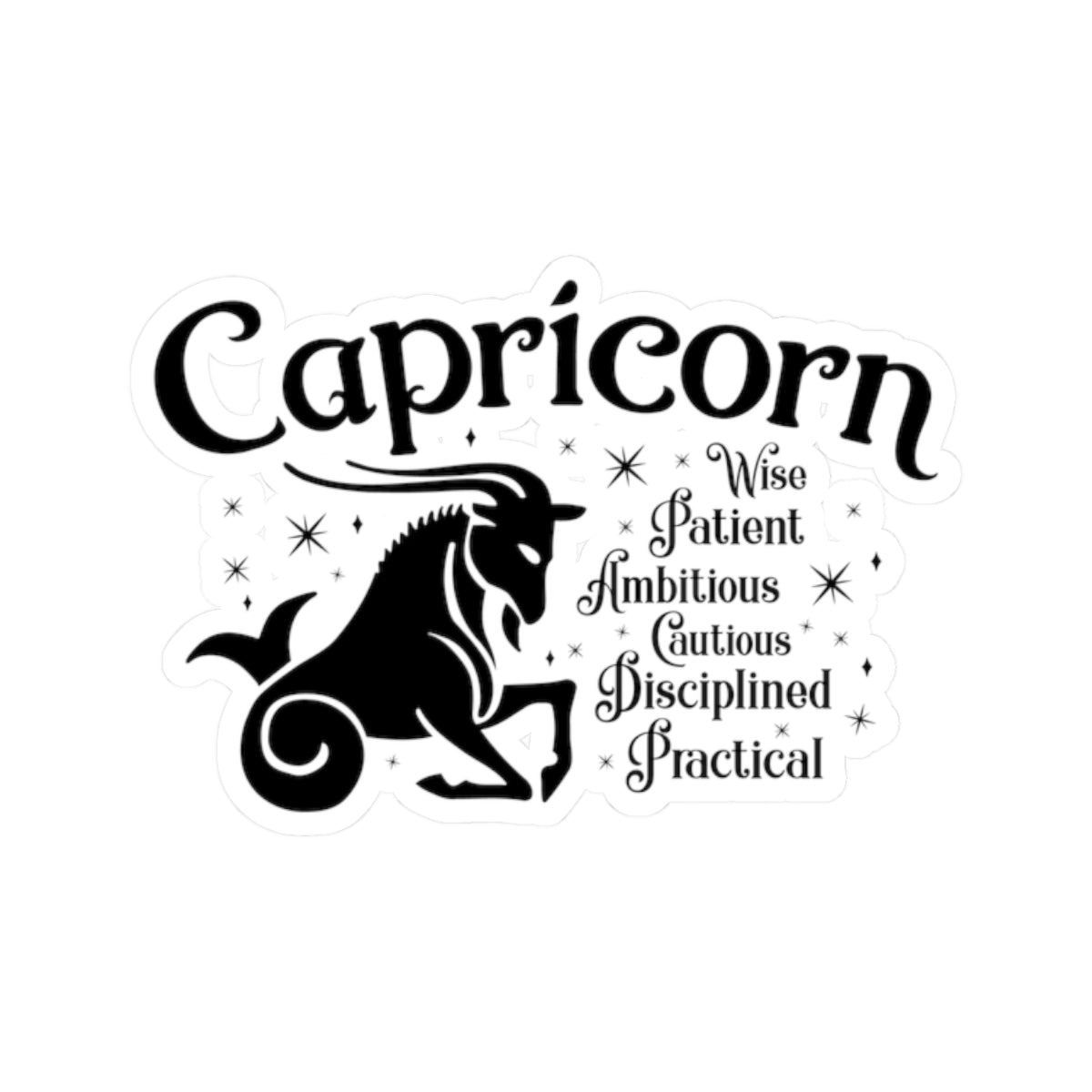 Capricorn Zodiac Kiss-Cut Sticker