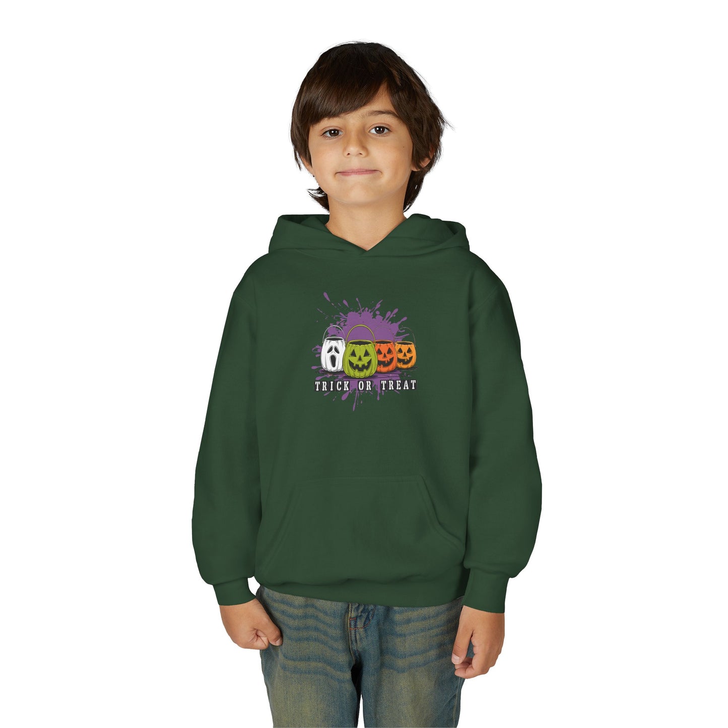 Halloween Pumpkin Trick or Treat Youth Hoodie