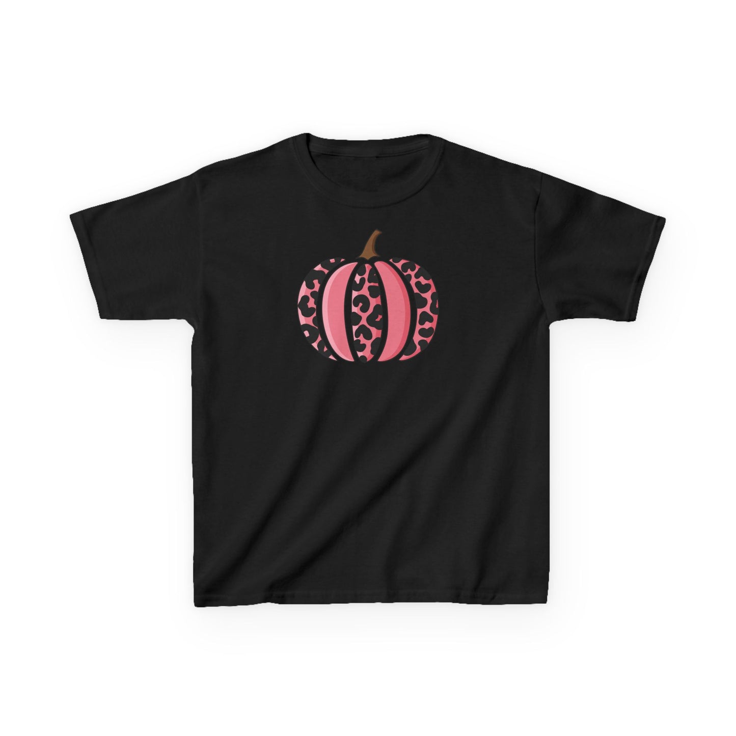 Pink Leopard Pumpkin Kids Tee