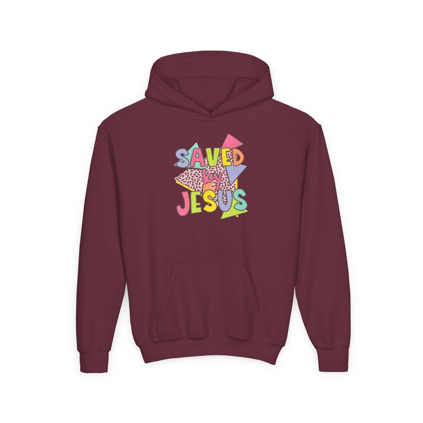 Retro Saved by Jesus Youth Hooded Sweatshirt