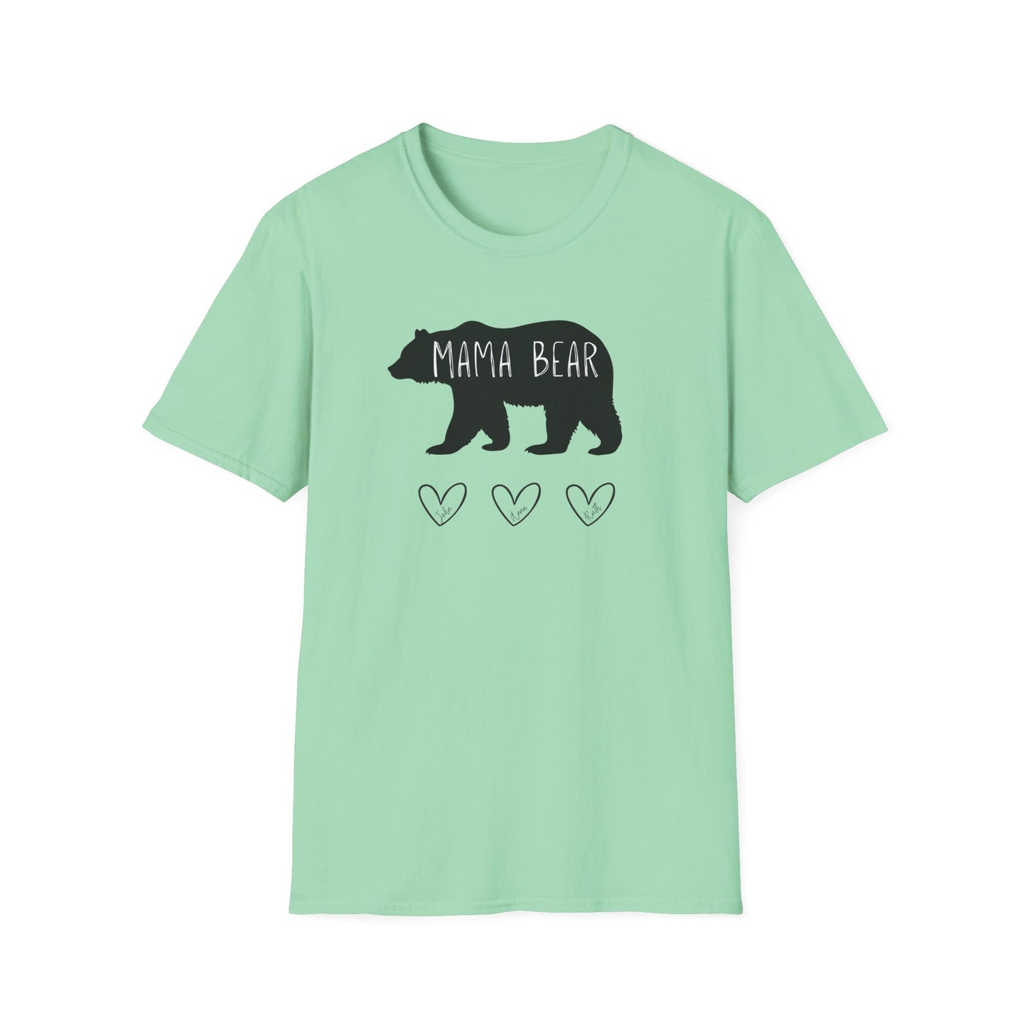 Personalized "Mama" Bear Unisex Softstyle T-Shirt