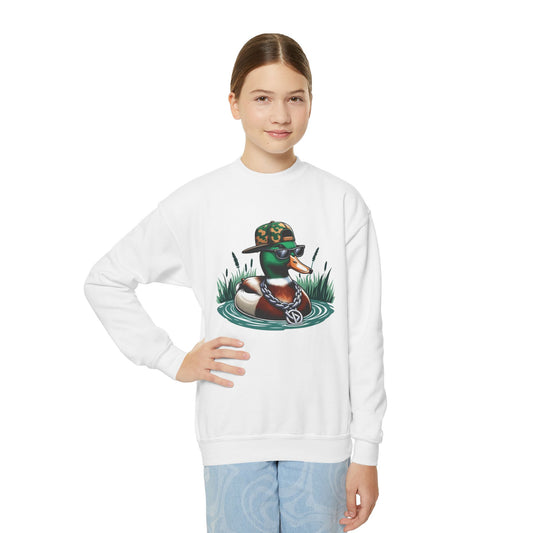 Youth Crewneck Sweatshirt with Quirky Duck Design