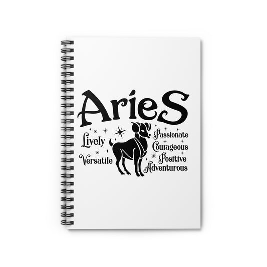 Aries Inspirational Spiral Notebook