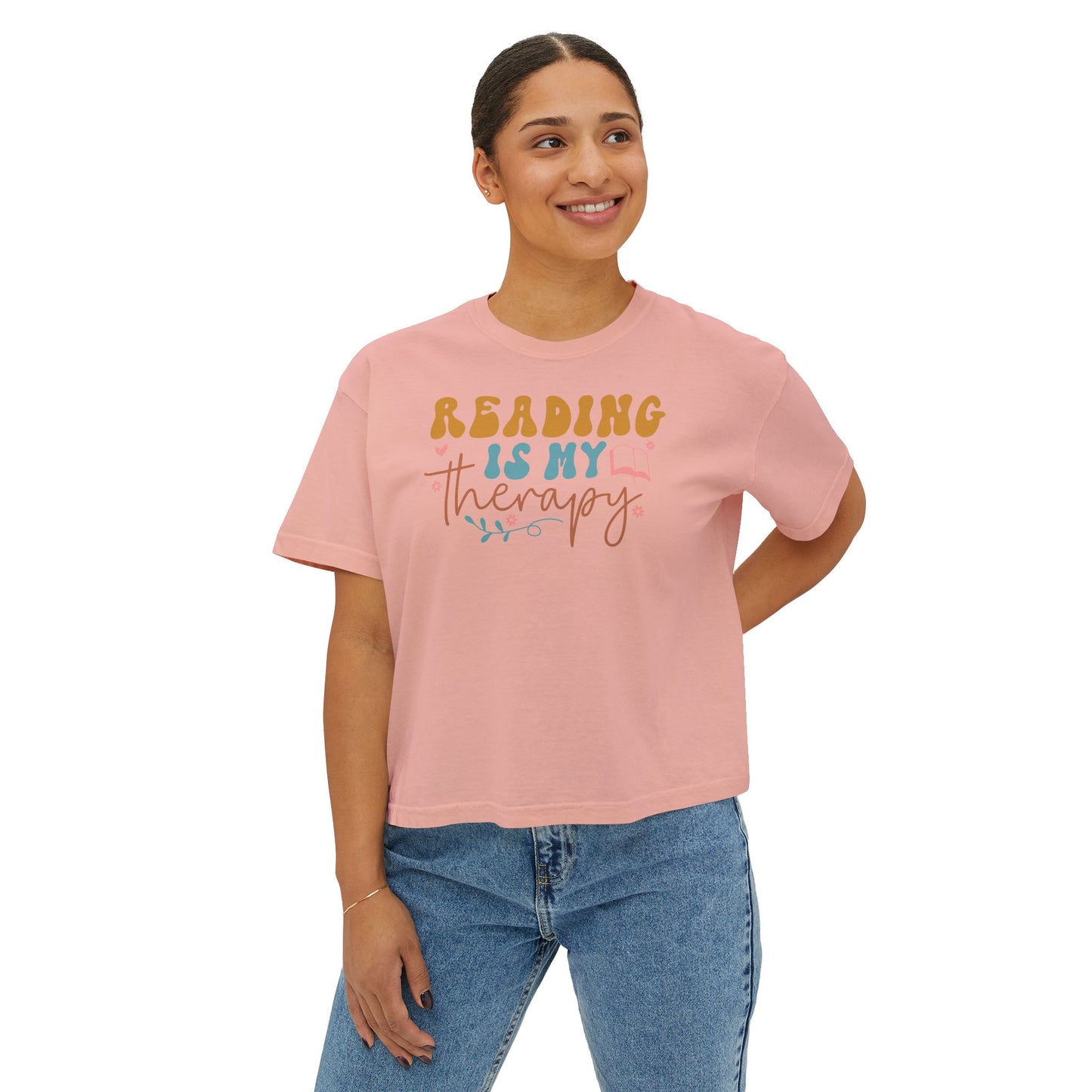 Reading is My Therapy Women's Boxy Tee