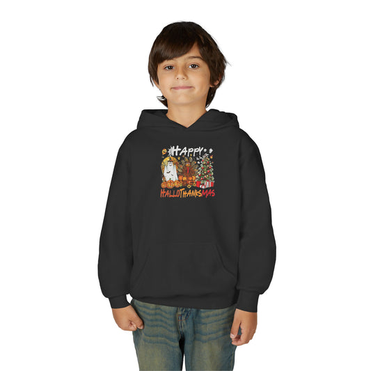 Happy Hallothanksmas Characters Youth Hoodie