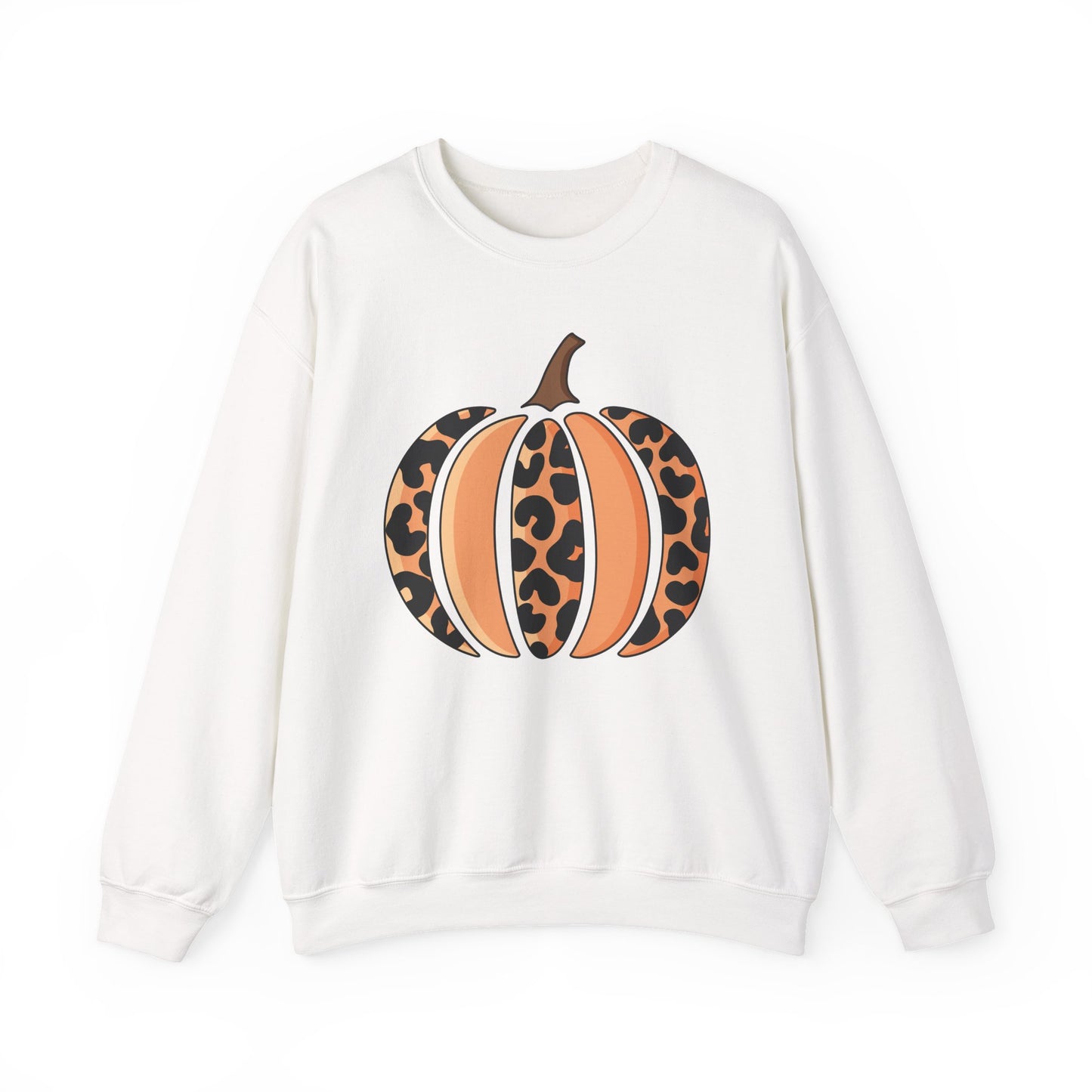 Leopard Print Pumpkin Crewneck Sweatshirt